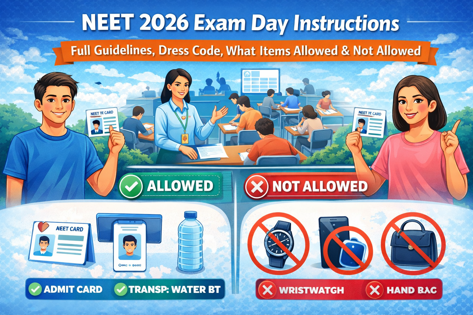 NEET 2026 Exam Day Instructions: Full Guidelines, Dress Code, What Items Allowed & Not Allowed